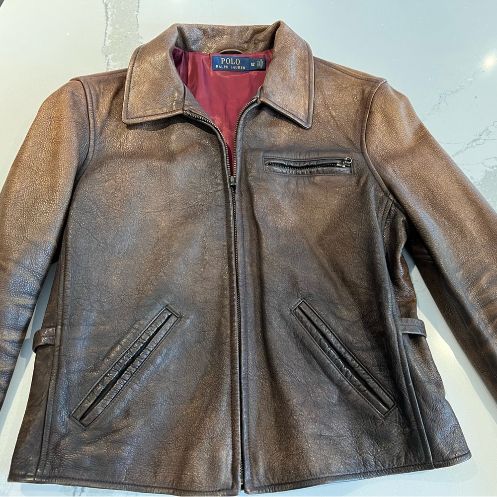 Polo Ralph Lauren distressed Leather Bikers jacket
